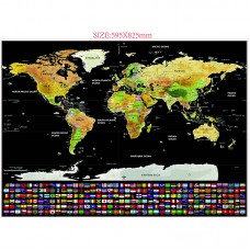 DSstyles Scratch Off World Map Poster - Artistic Unique Gift & Decor for Travel Enthusiasts   